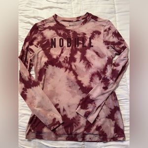 Nobull women’s dusty rose & Cabernet tie dye long sleeve. Size small. SOLD OUT!